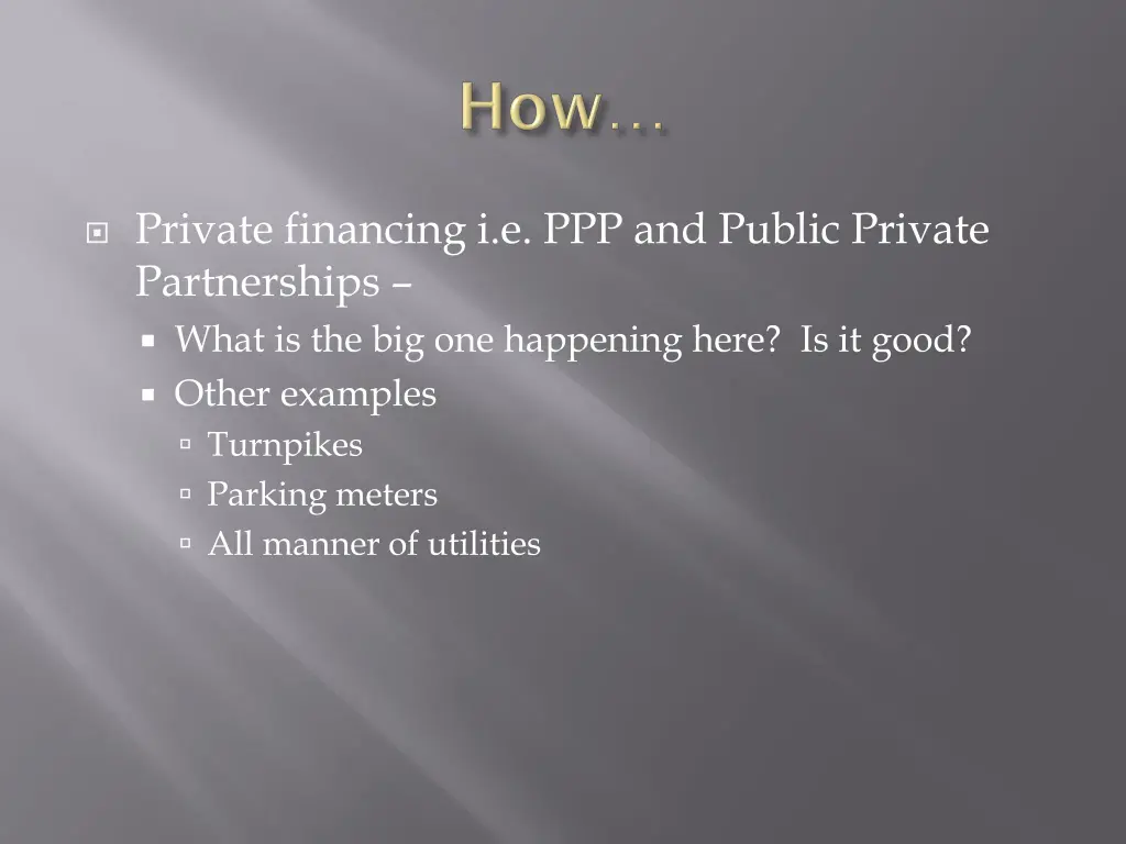 private financing i e ppp and public private