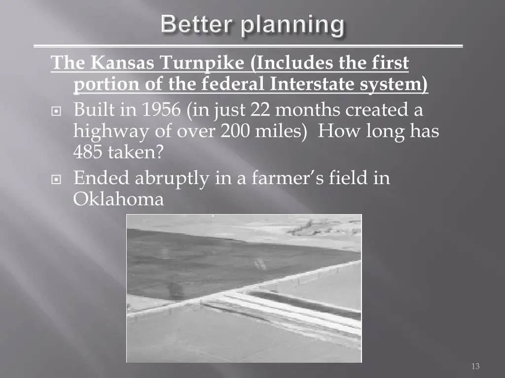 the kansas turnpike includes the first portion