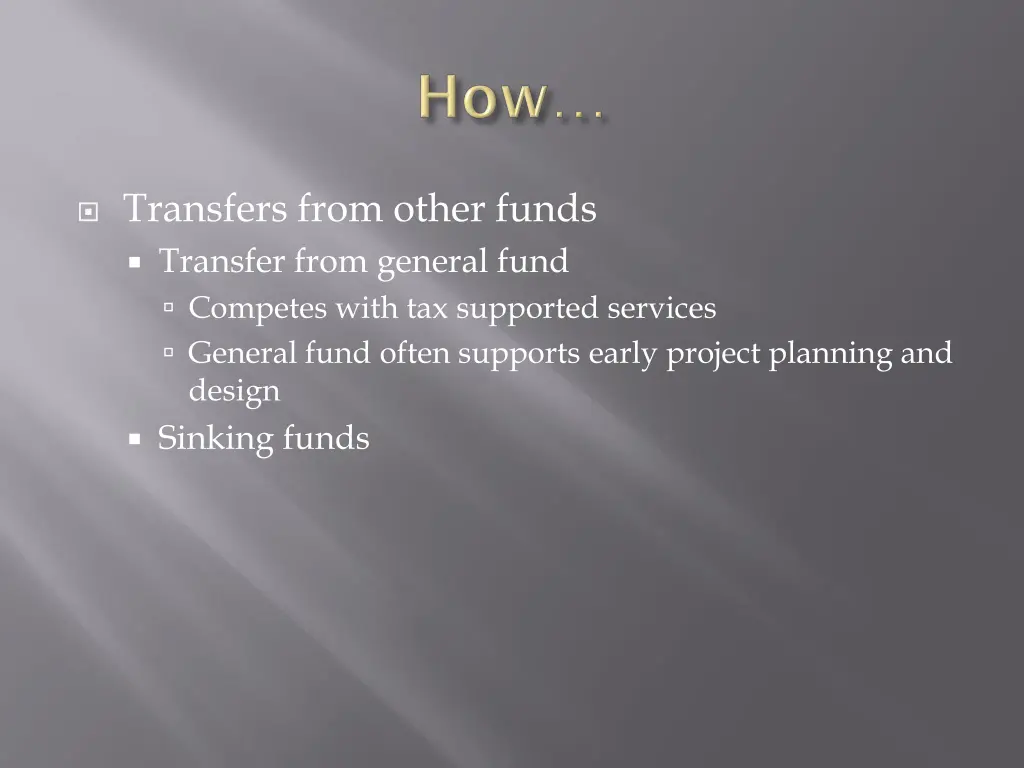transfers from other funds transfer from general