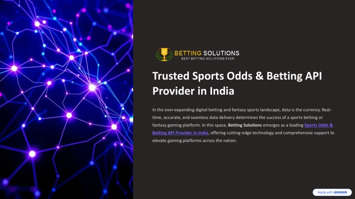 trusted sports odds betting api provider in india