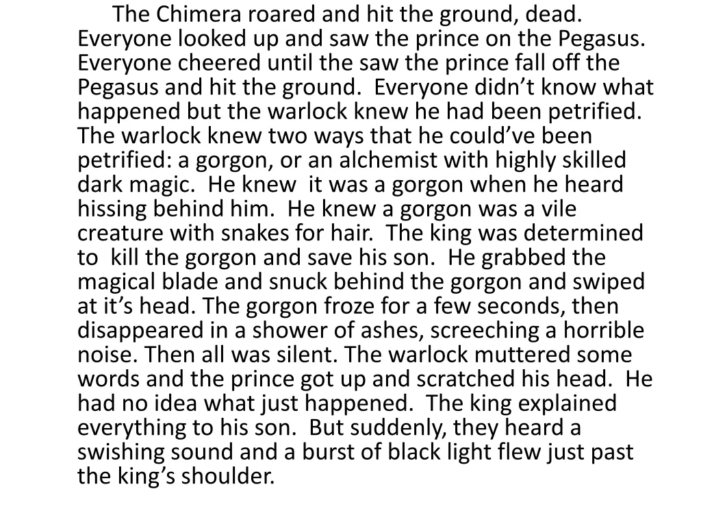 the chimera roared and hit the ground dead