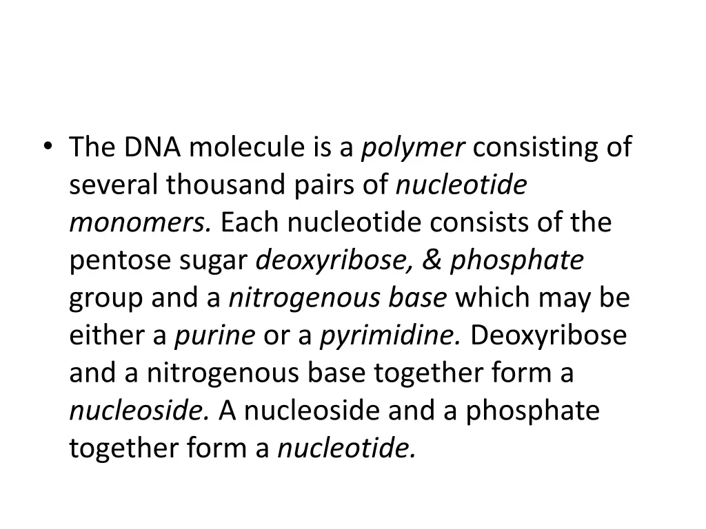 the dna molecule is a polymer consisting