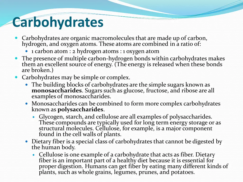 carbohydrates 1