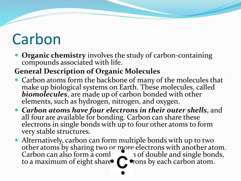 carbon organic chemistry involves the study