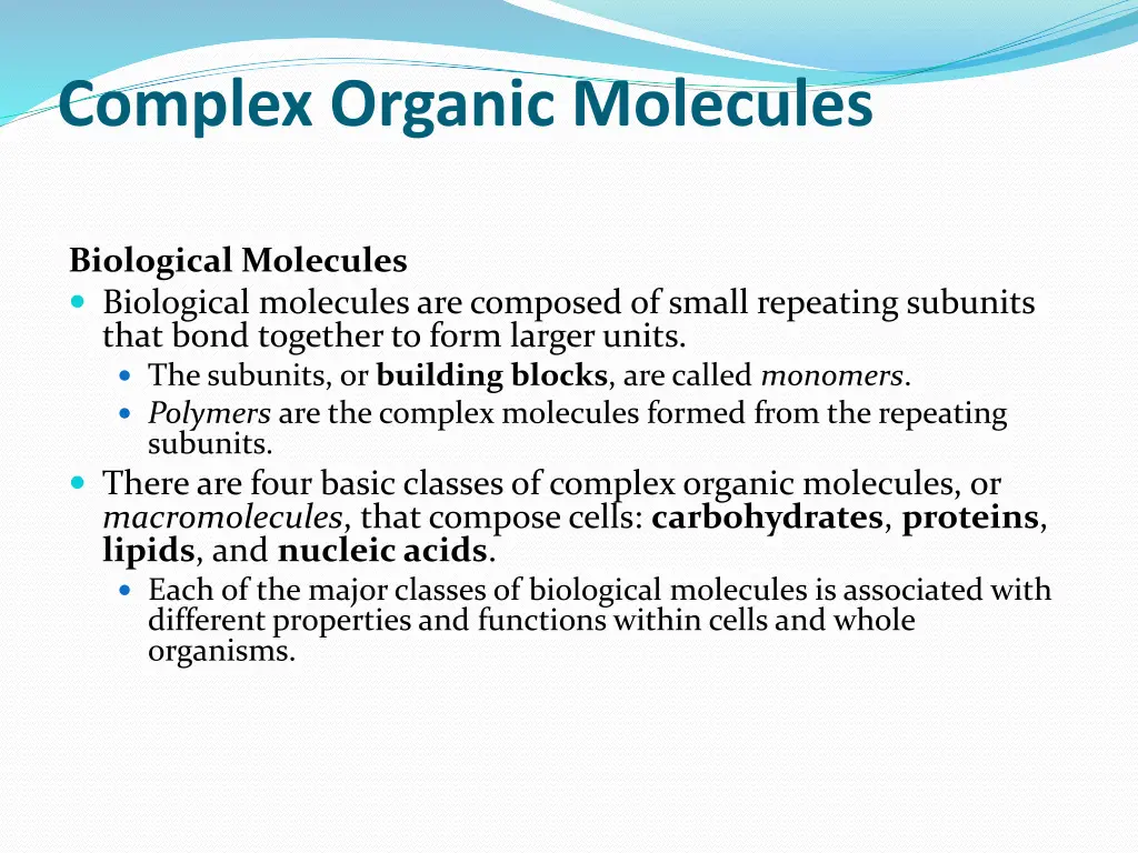 complex organic molecules