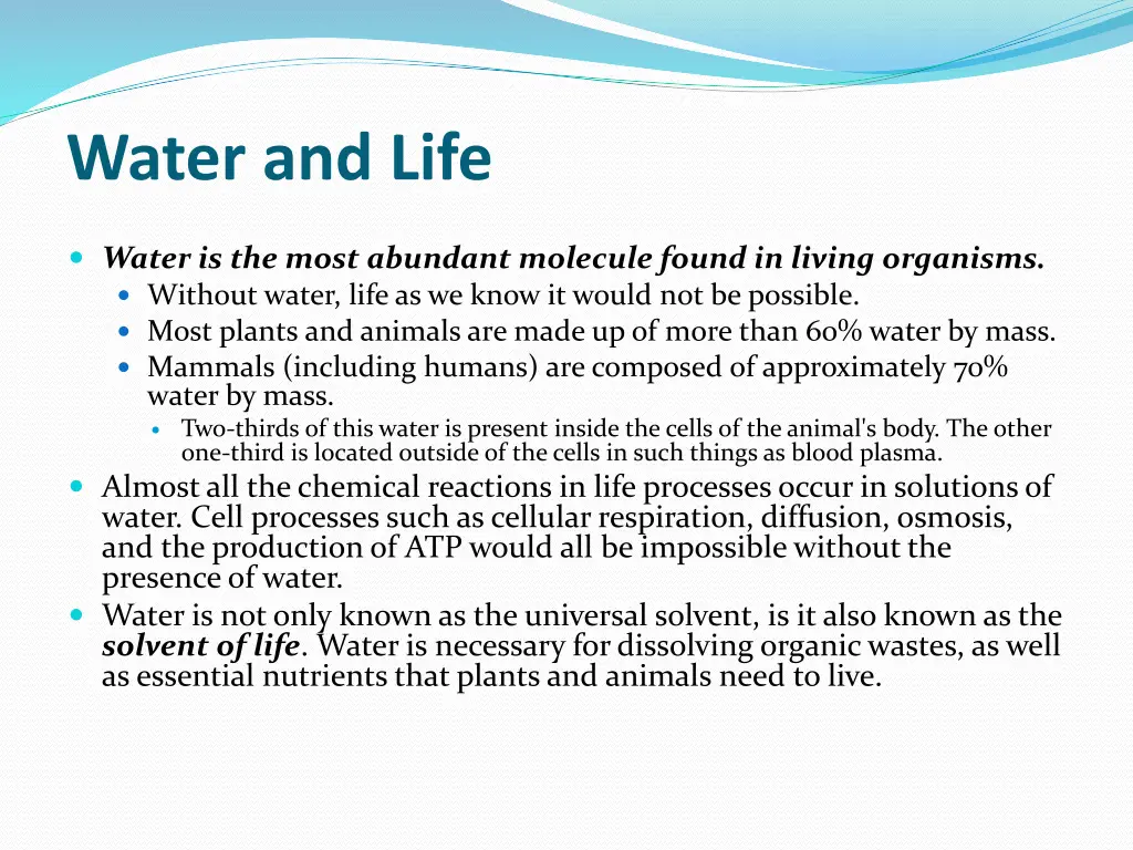 water and life