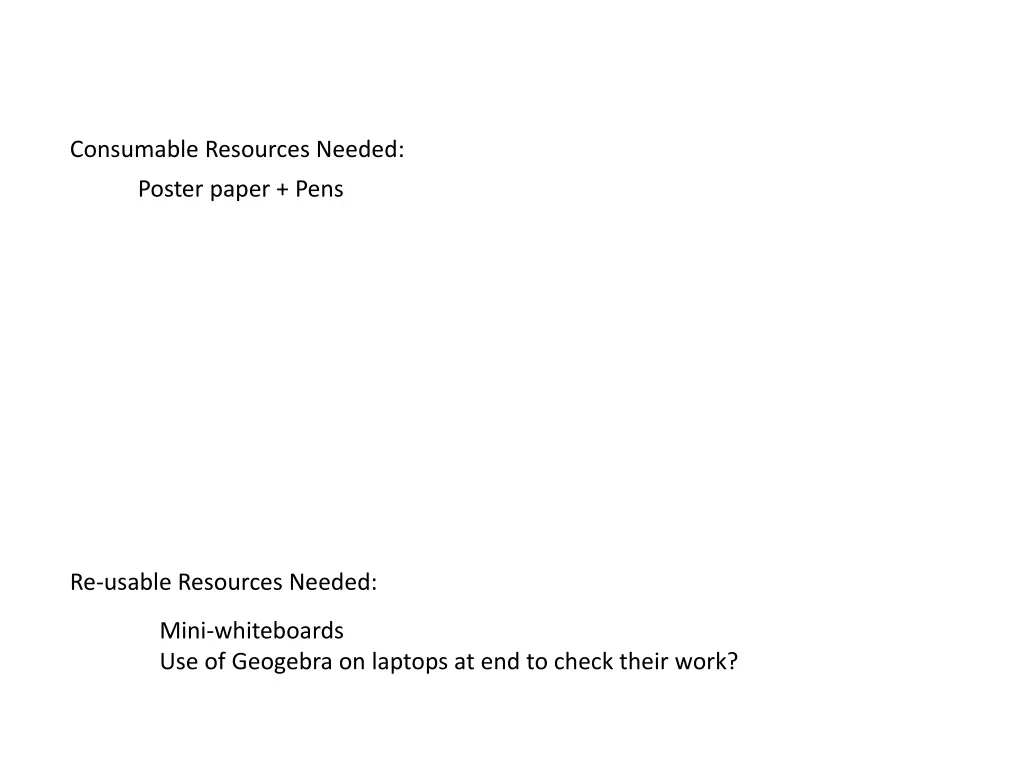 consumable resources needed