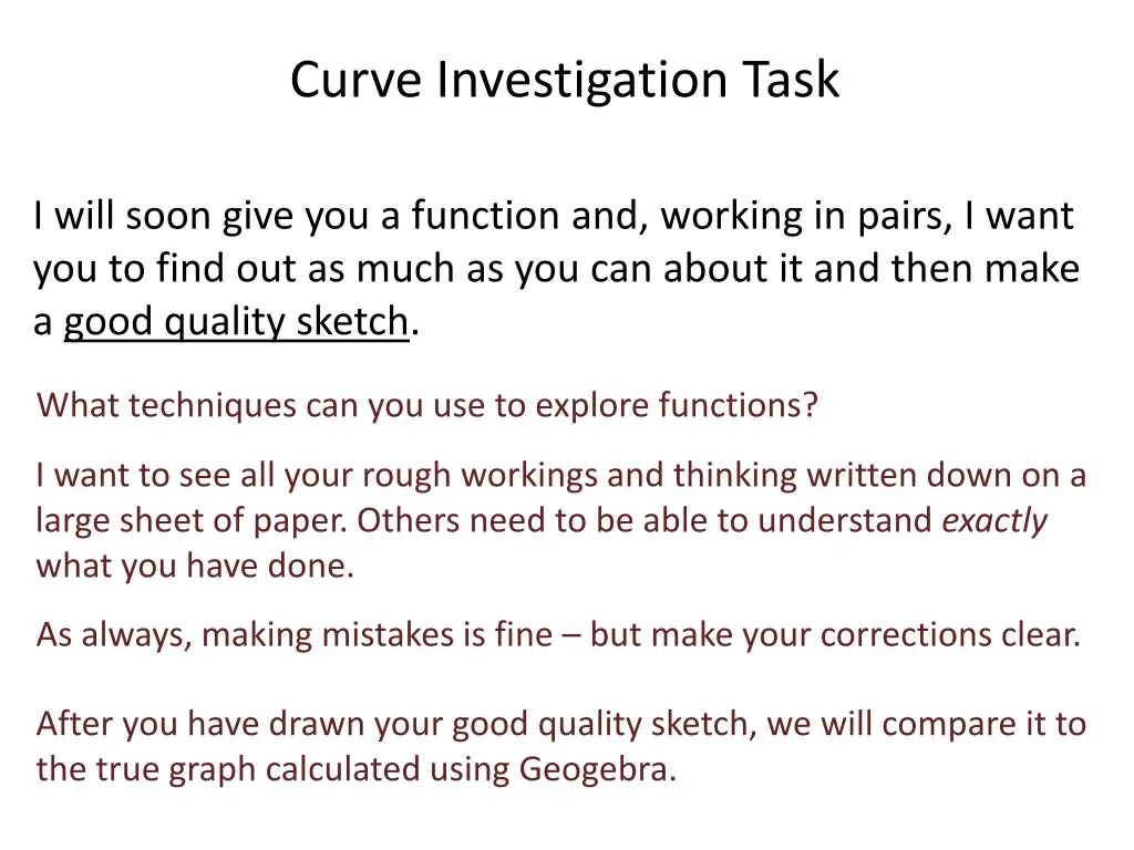 curve investigation task