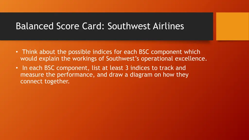 balanced score card southwest airlines