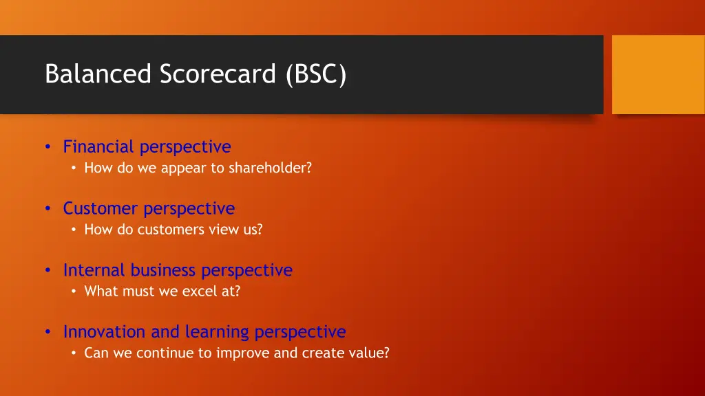 balanced scorecard bsc