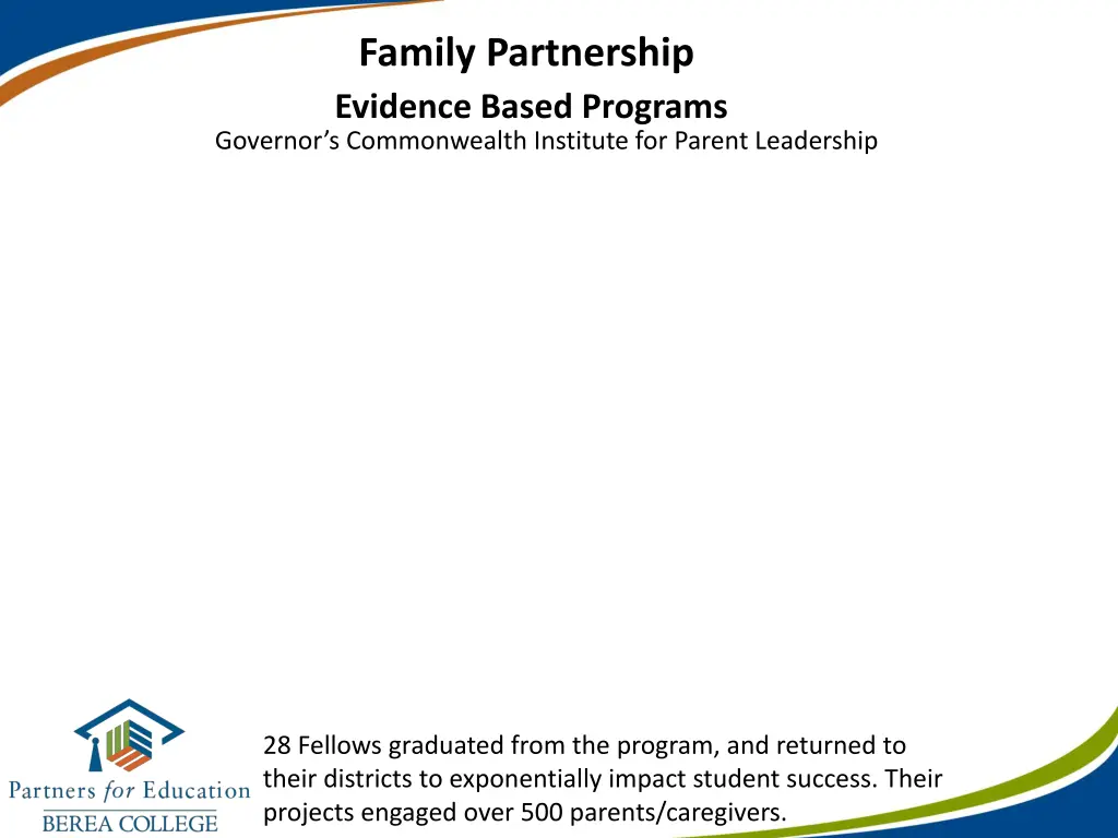 family partnership evidence based programs