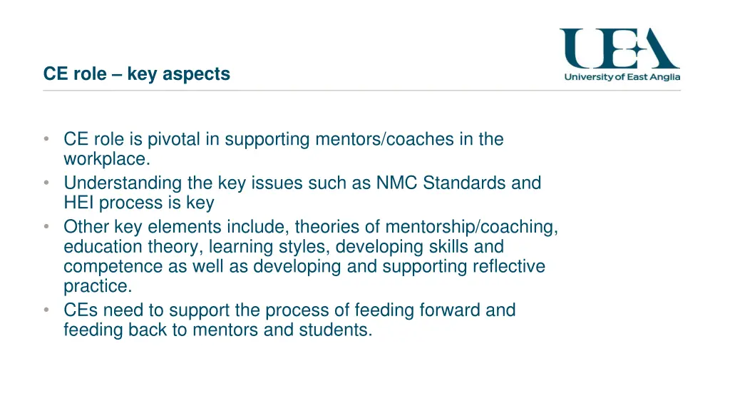 ce role key aspects