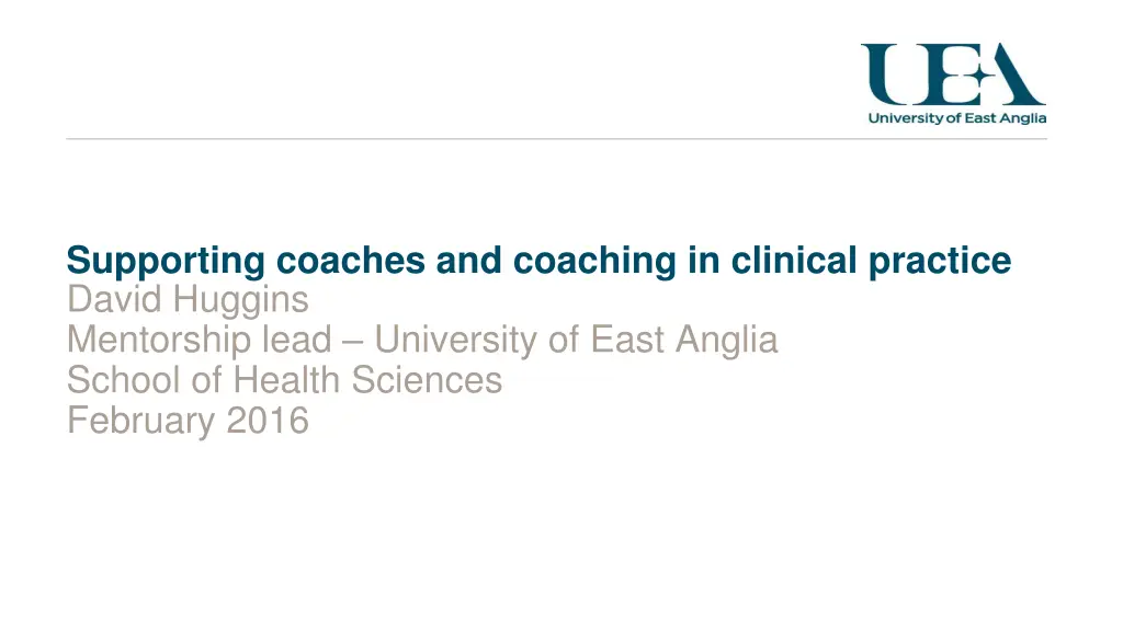 supporting coaches and coaching in clinical