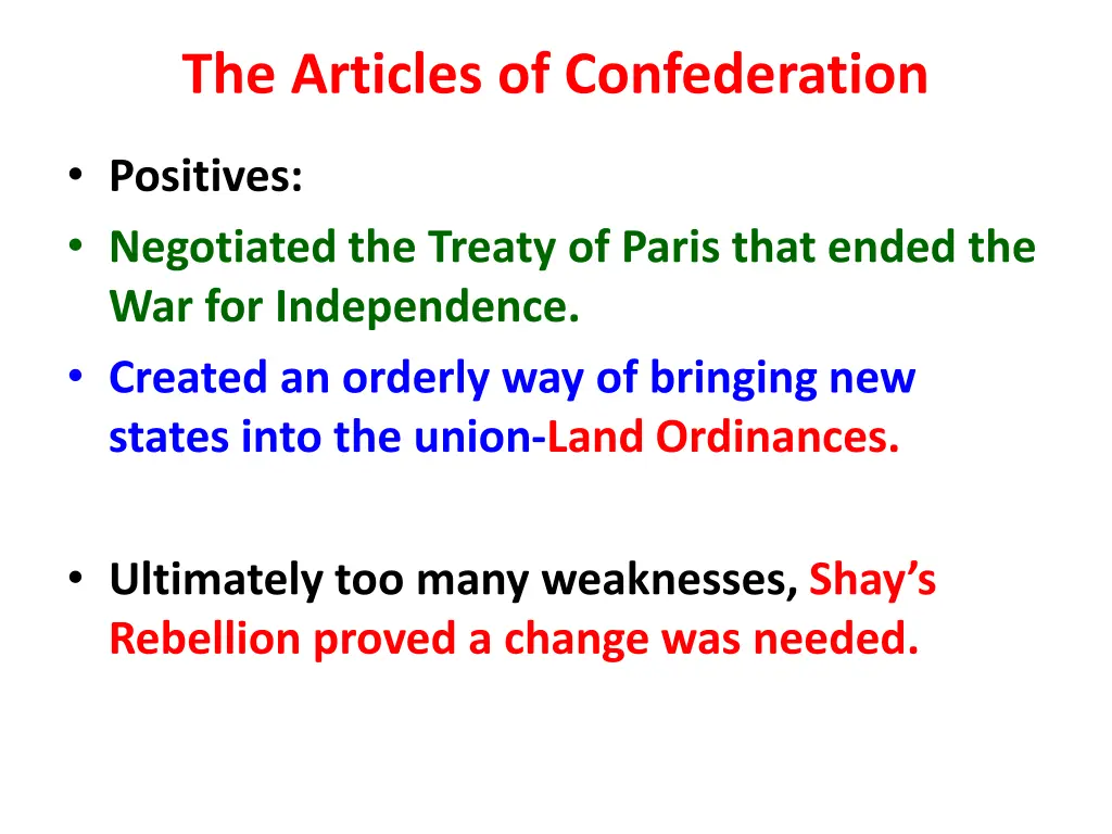 the articles of confederation