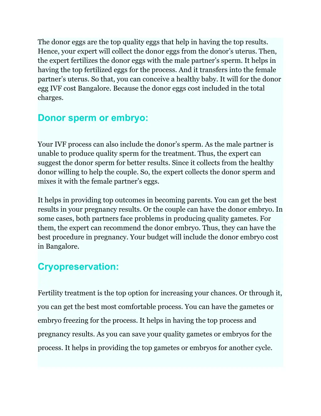 the donor eggs are the top quality eggs that help