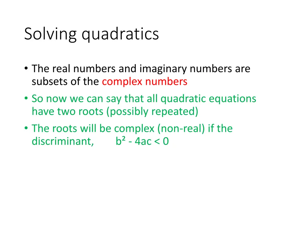 solving quadratics