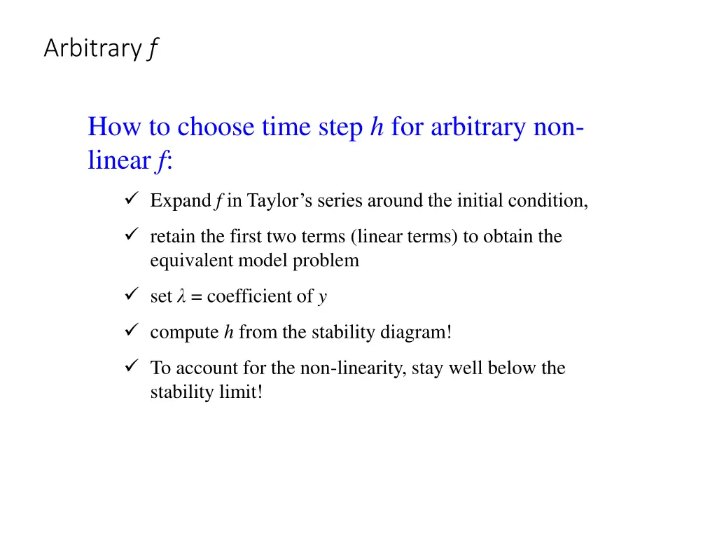 arbitrary f