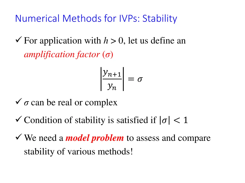 numerical methods for ivps stability