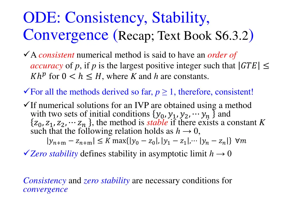 ode consistency stability convergence recap text