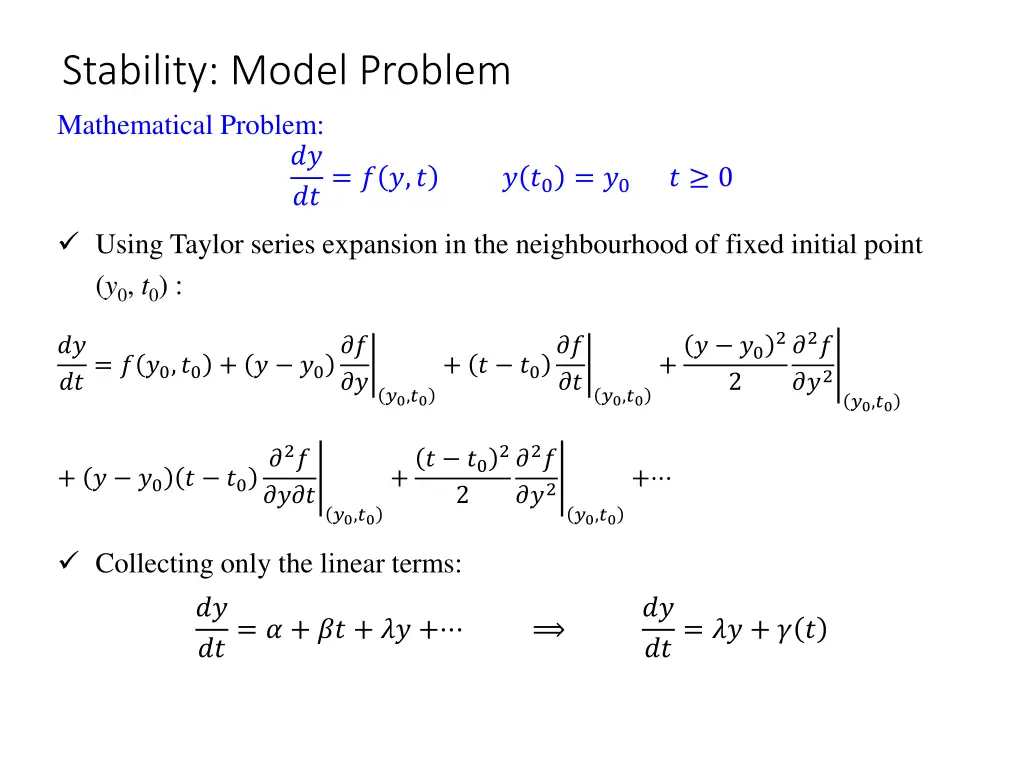 stability model problem mathematical problem