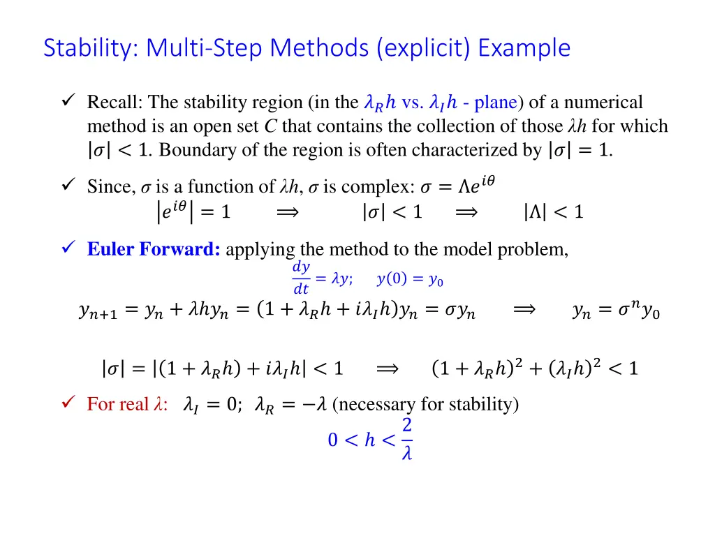 stability multi step methods explicit example