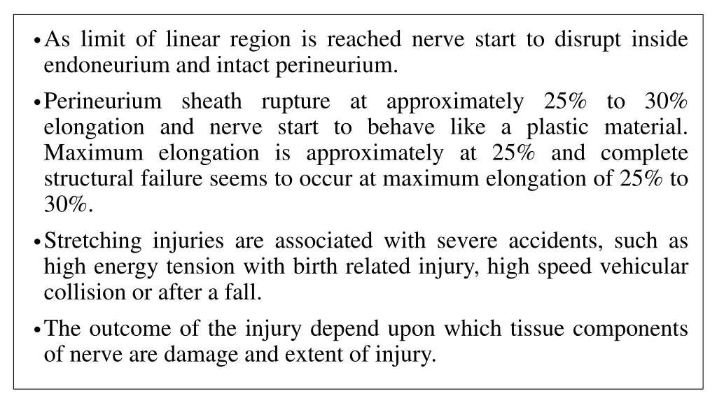 as limit of linear region is reached nerve start