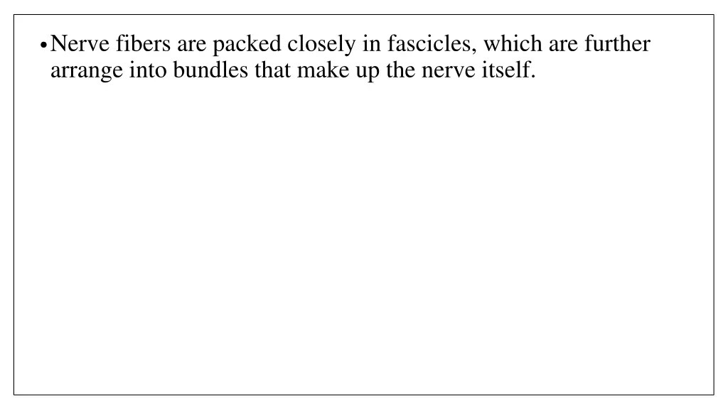 nerve fibers are packed closely in fascicles