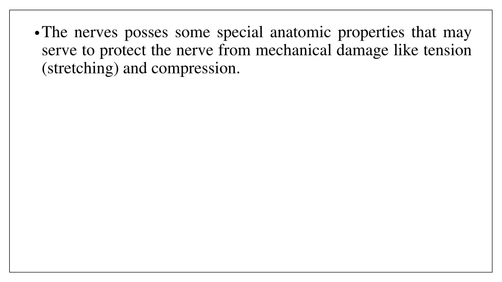 the nerves posses some special anatomic