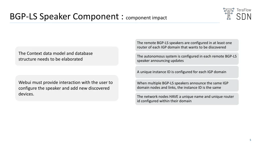 bgp ls speaker component component impact