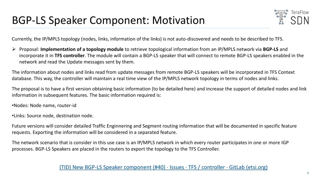 bgp ls speaker component motivation