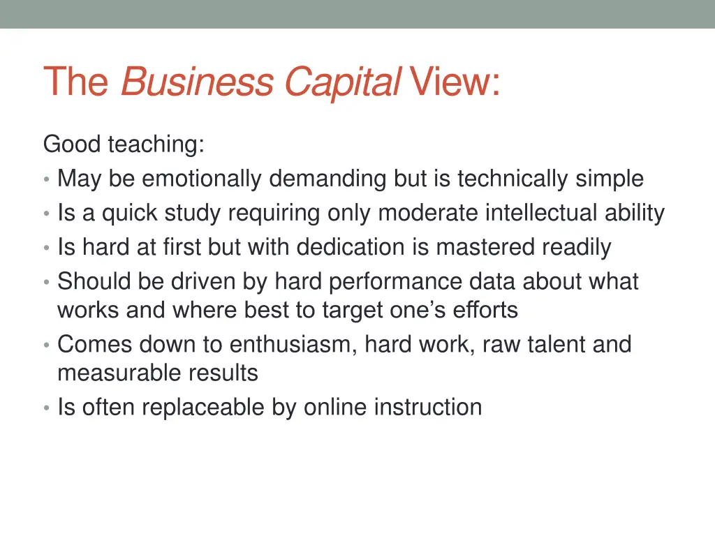 the business capital view