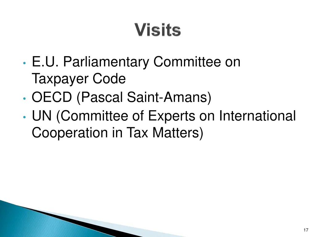 e u parliamentary committee on taxpayer code oecd