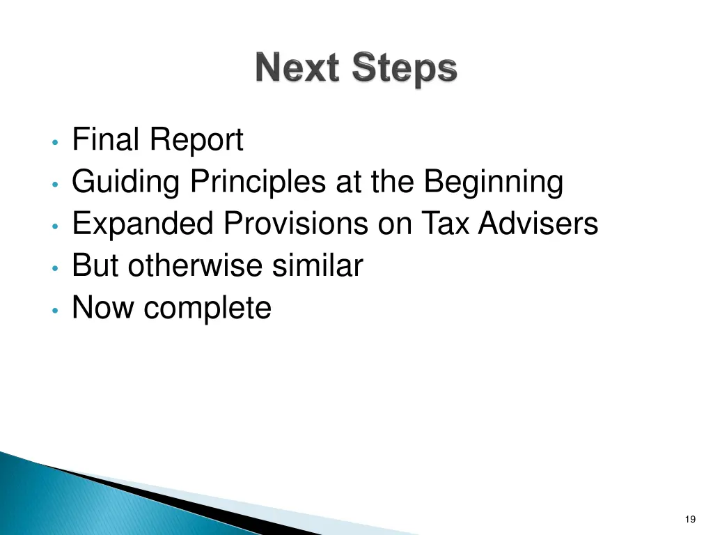 final report guiding principles at the beginning