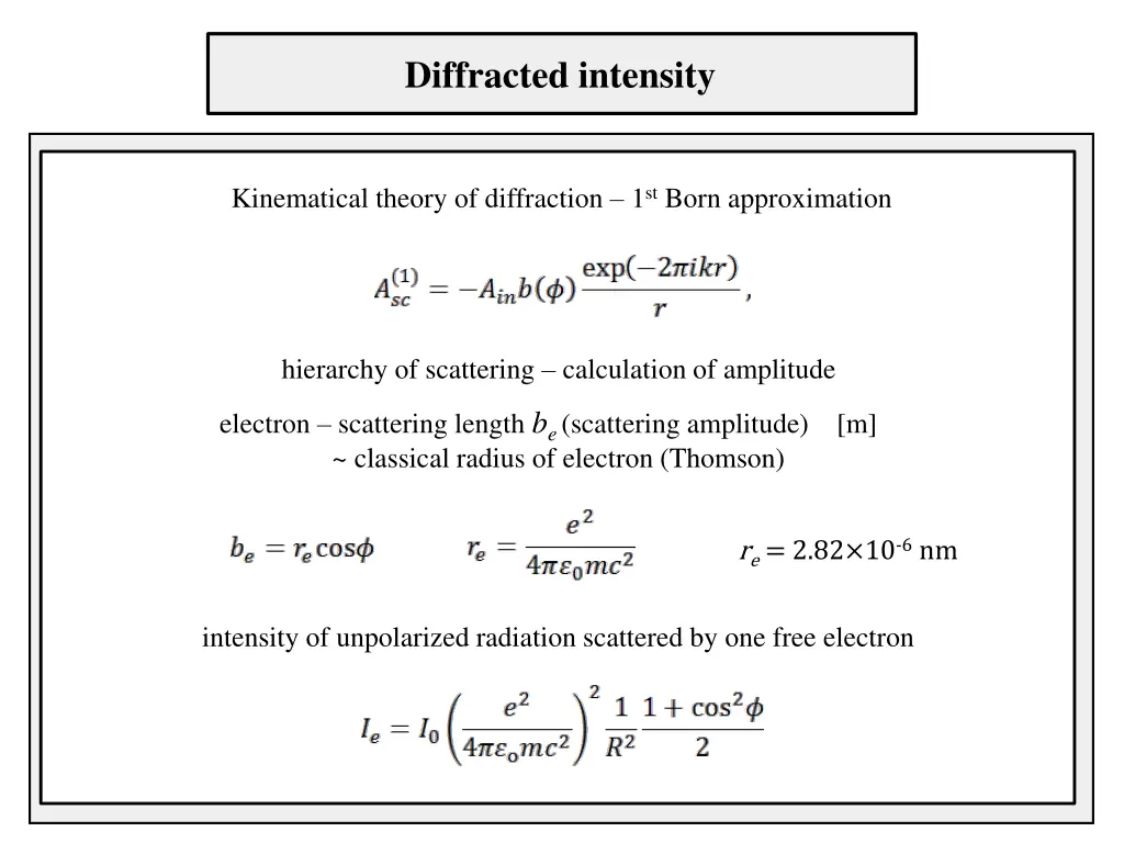 diffracted intensity