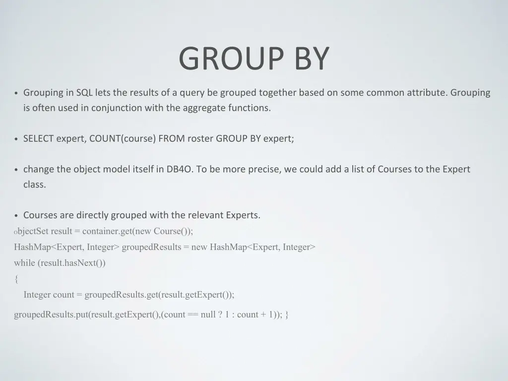 group by