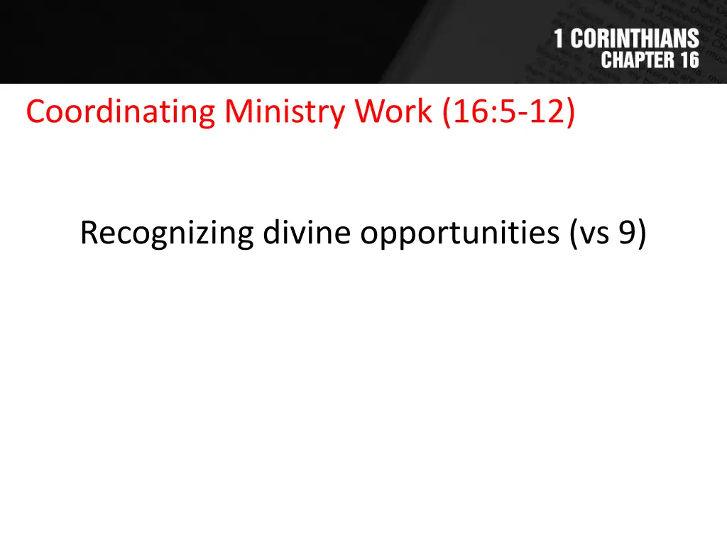 coordinating ministry work 16 5 12 1