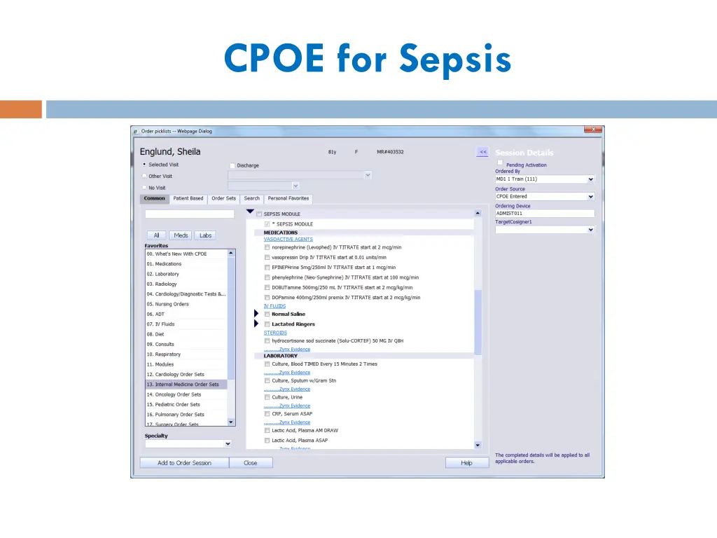 cpoe for sepsis