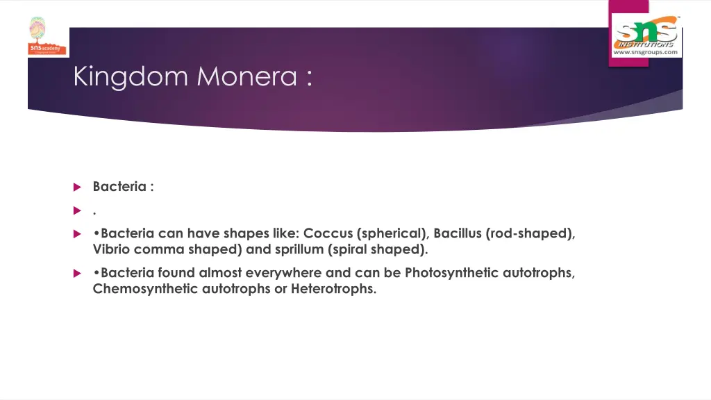 kingdom monera