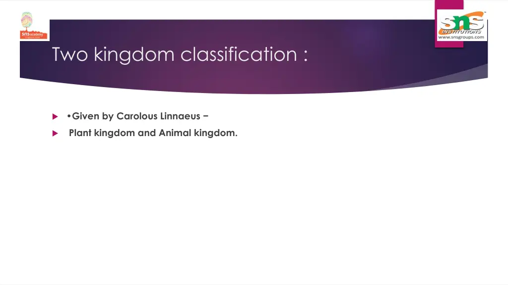 two kingdom classification