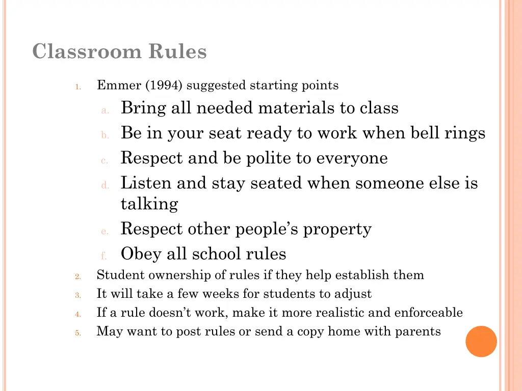 classroom rules