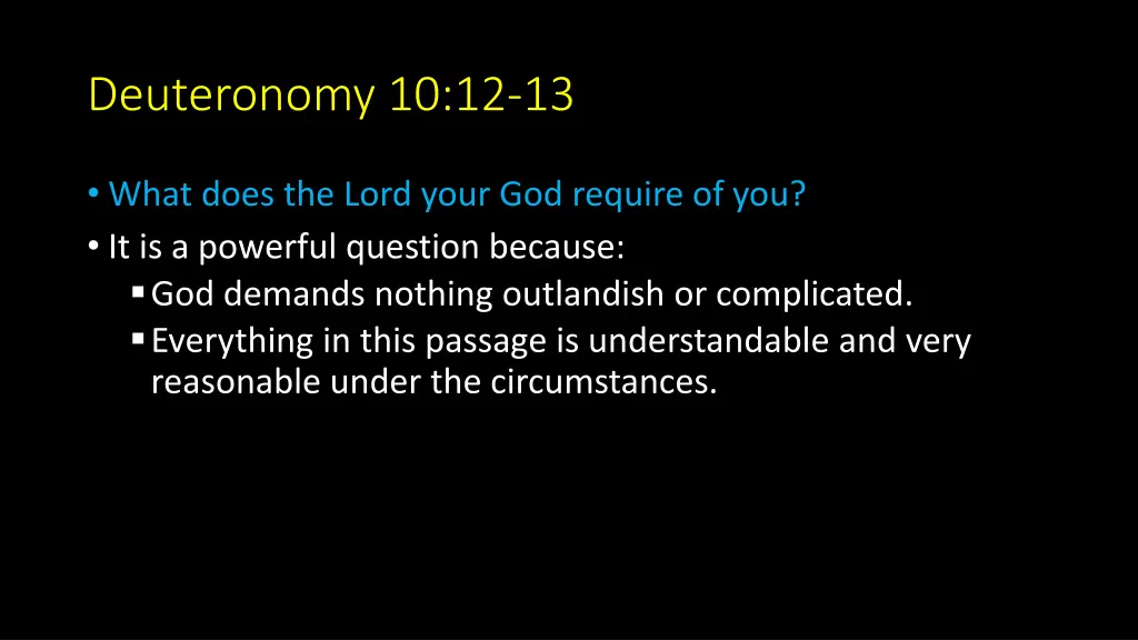 deuteronomy 10 12 13 1