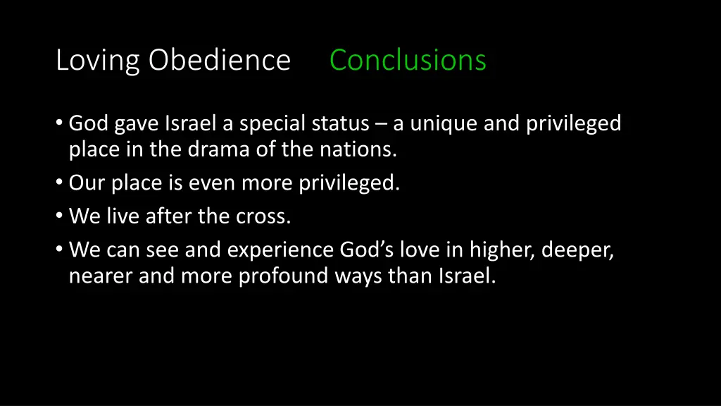 loving obedience conclusions 1