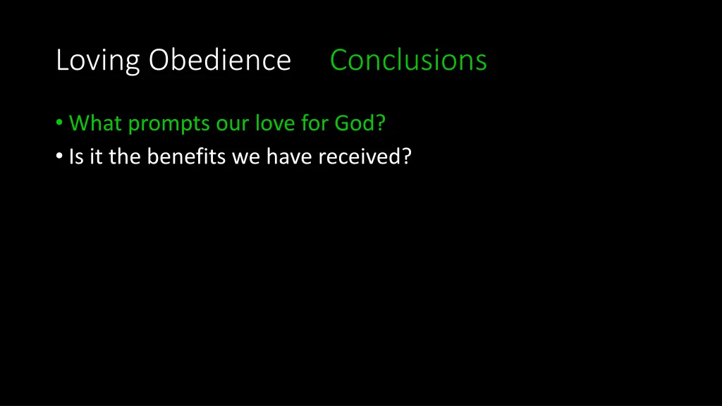 loving obedience conclusions 3