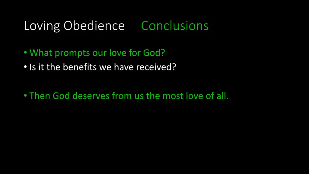loving obedience conclusions 4