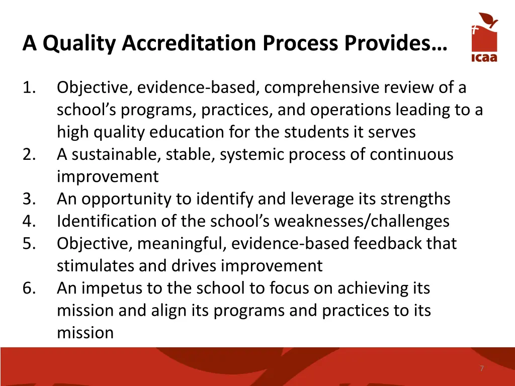a quality accreditation process provides