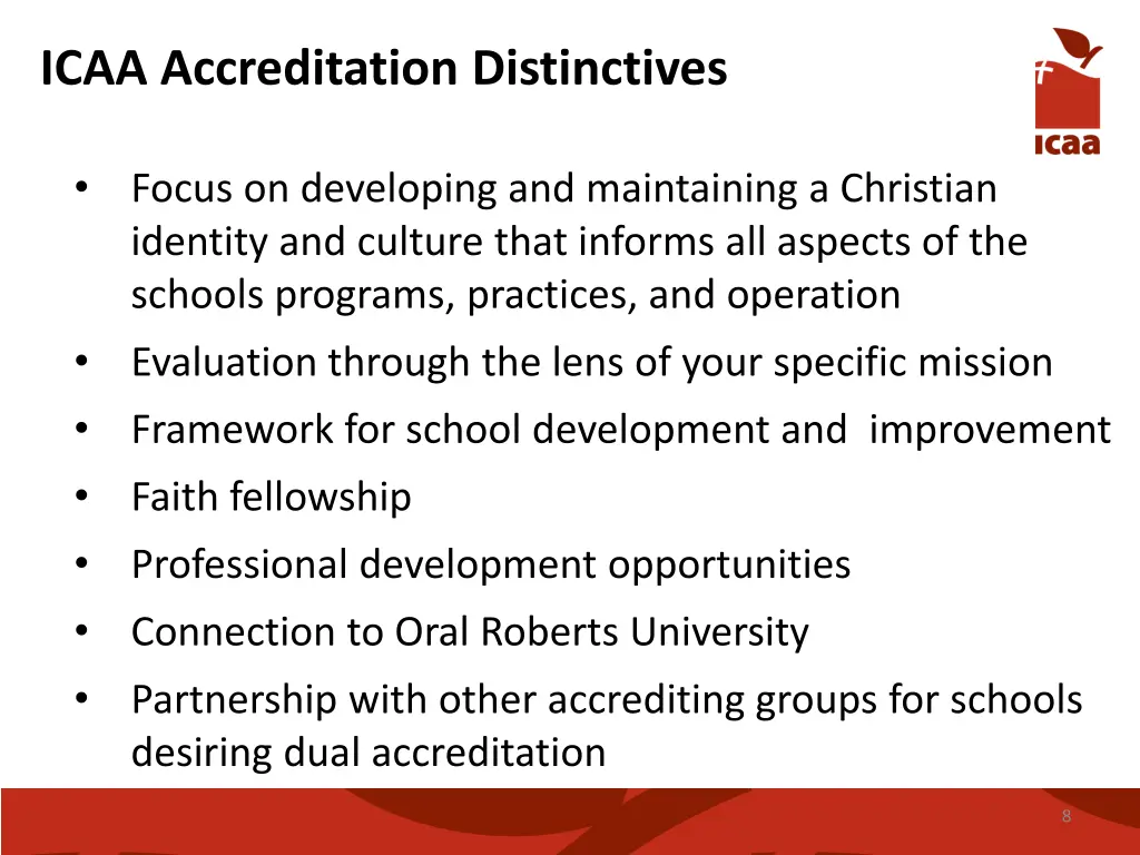 icaa accreditation distinctives