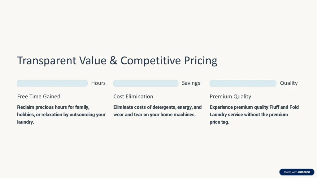 transparent value competitive pricing