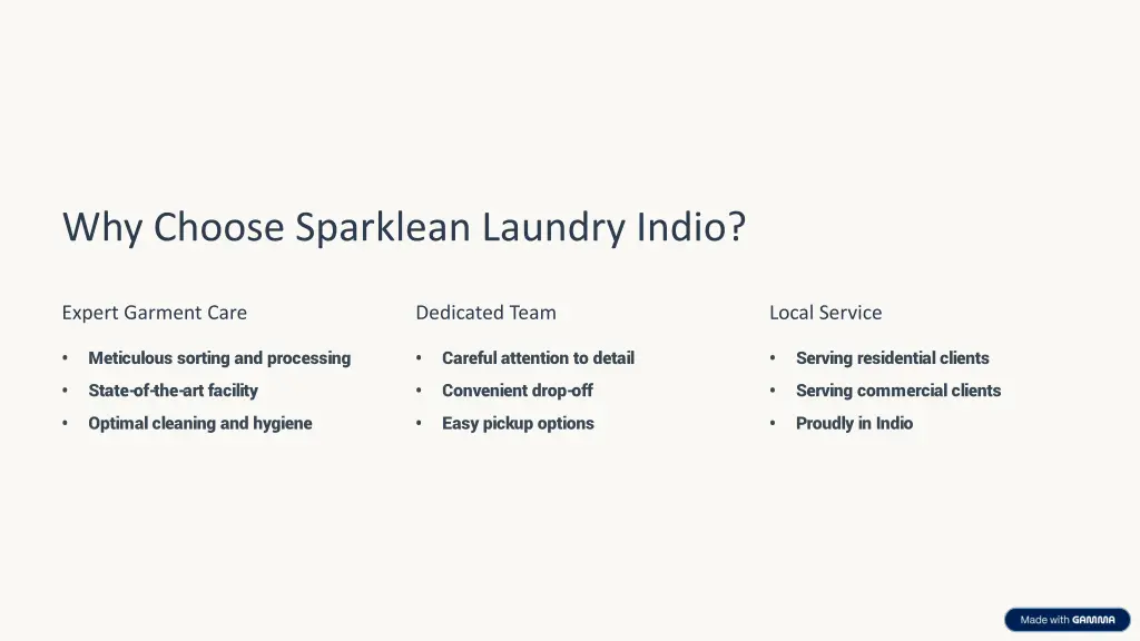 why choose sparklean laundry indio