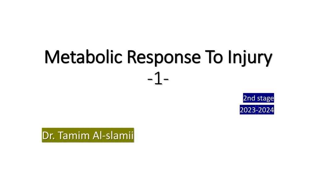metabolic response to injury metabolic response