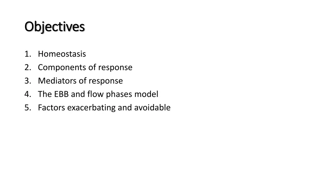 objectives objectives